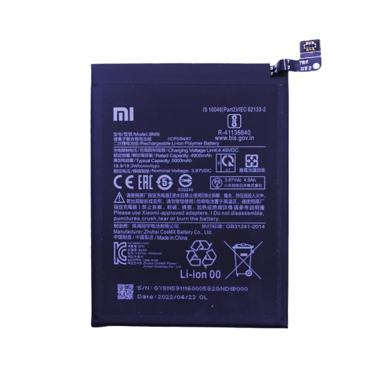 Bateria BN59 para Xiaomi Redmi Note 10/Redmi Note 10S/Redmi Note 10 Pro/Redmi 10 5000mAh